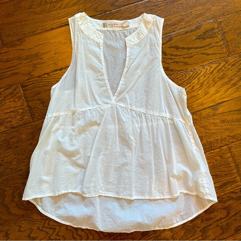 Sheer white sleeveless top